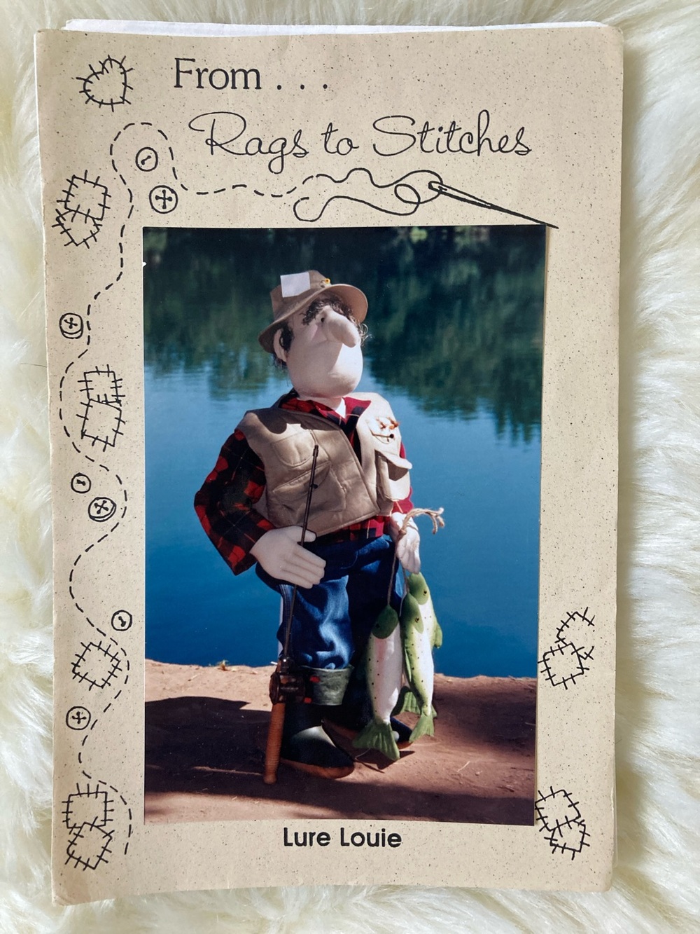 NIP Fisherman Doll Pattern Lure Louie rags to stitches Karen Scott